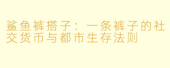 鲨鱼裤搭子:一条裤子的社交货币与都市生存法则