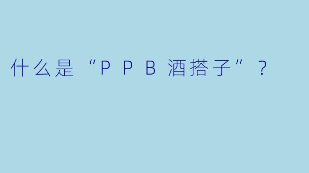 什么是“PPB酒搭子”？