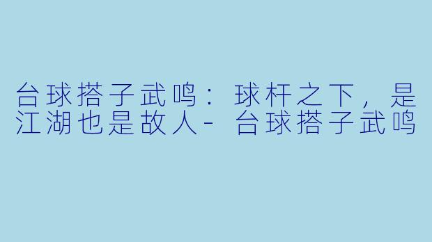 台球搭子武鸣:球杆之下,是江湖也是故人-台球搭子武鸣