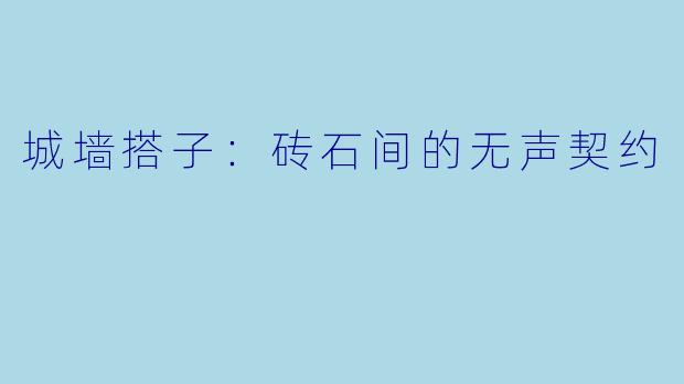 城墙搭子:砖石间的无声契约