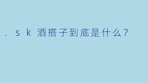 .sk酒搭子到底是什么？