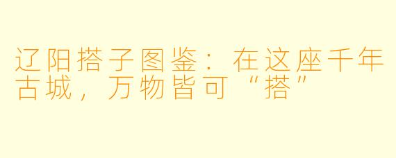 辽阳搭子图鉴：在这座千年古城，万物皆可“搭”