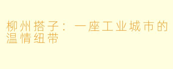 柳州搭子:一座工业城市的温情纽带