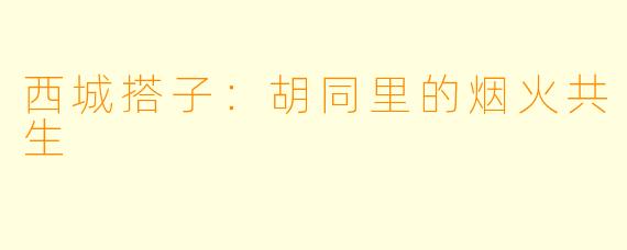 西城搭子:胡同里的烟火共生