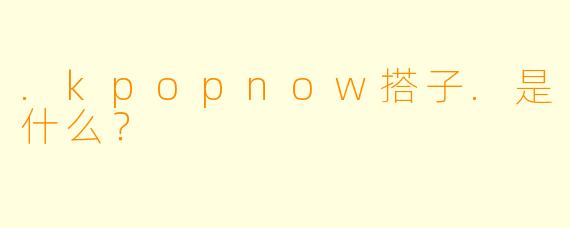 .kpopnow搭子.是什么？