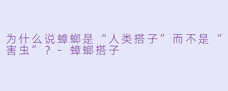 为什么说蟑螂是“人类搭子”而不是“害虫”？-蟑螂搭子