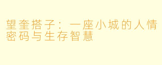 望奎搭子:一座小城的人情密码与生存智慧