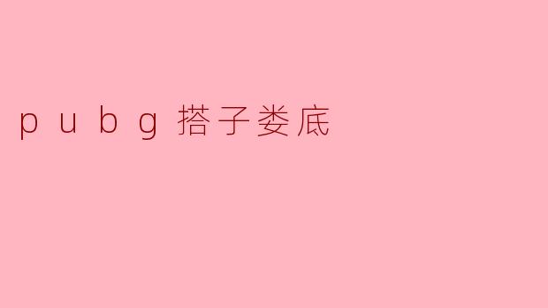 pubg搭子娄底