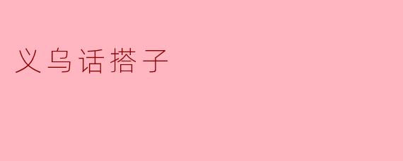 义乌话搭子