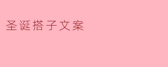 圣诞搭子文案