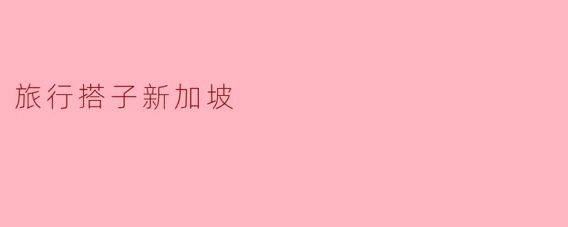 旅行搭子新加坡