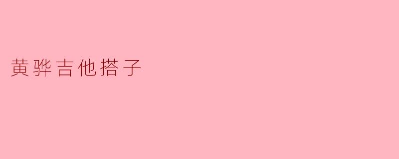 黄骅吉他搭子