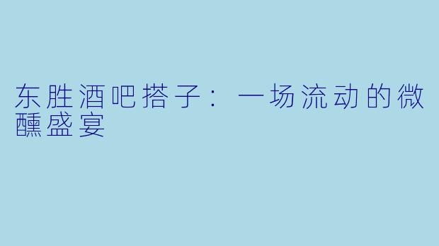 东胜酒吧搭子:一场流动的微醺盛宴