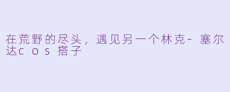 在荒野的尽头,遇见另一个林克-塞尔达cos搭子