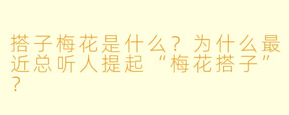 搭子梅花是什么?为什么最近总听人提起“梅花搭子”?