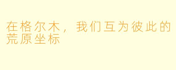 在格尔木,我们互为彼此的荒原坐标