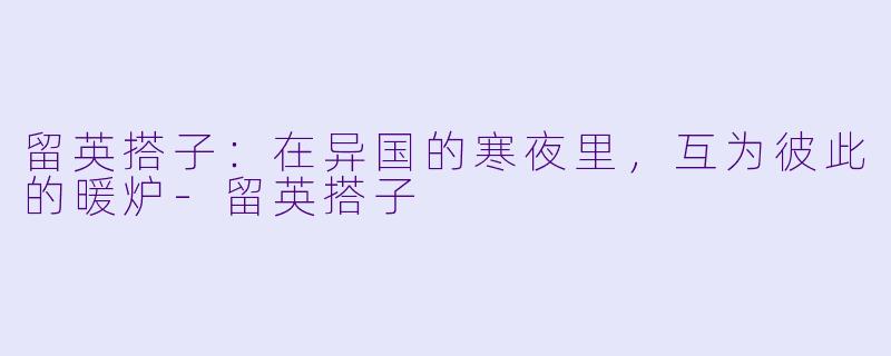 留英搭子:在异国的寒夜里,互为彼此的暖炉-留英搭子