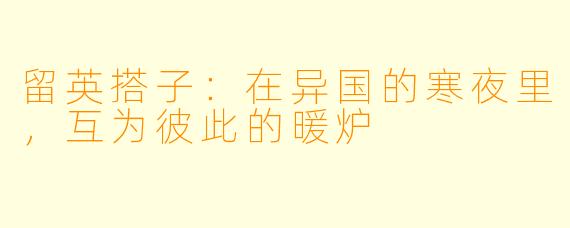 留英搭子:在异国的寒夜里,互为彼此的暖炉