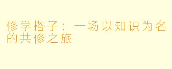 修学搭子:一场以知识为名的共修之旅
