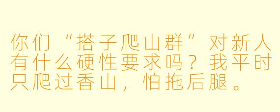 你们“搭子爬山群”对新人有什么硬性要求吗?我平时只爬过香山,怕拖后腿。