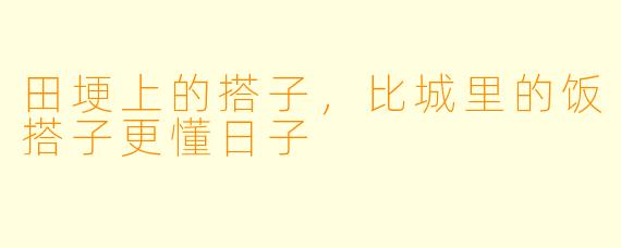 田埂上的搭子,比城里的饭搭子更懂日子