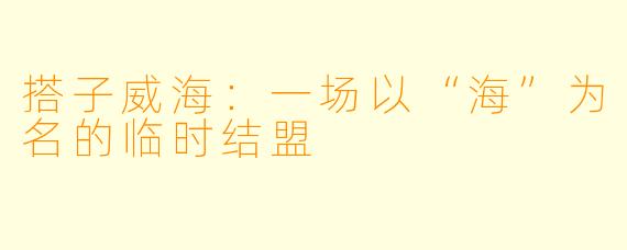 搭子威海：一场以“海”为名的临时结盟