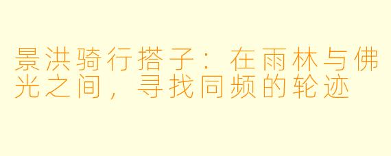 景洪骑行搭子:在雨林与佛光之间,寻找同频的轮迹