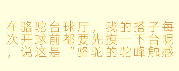 在骆驼台球厅,我的搭子每次开球前都要先摸一下台呢,说这是“骆驼的驼峰触感”,能带来好运,我该信他吗?
