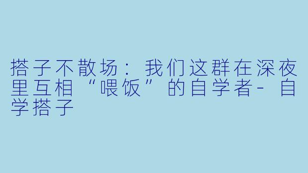 搭子不散场:我们这群在深夜里互相“喂饭”的自学者-自学搭子