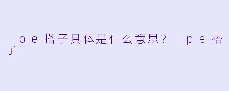 .pe搭子具体是什么意思？-pe搭子