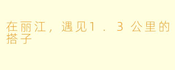 在丽江,遇见1.3公里的搭子