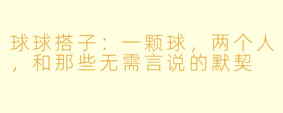 球球搭子:一颗球,两个人,和那些无需言说的默契