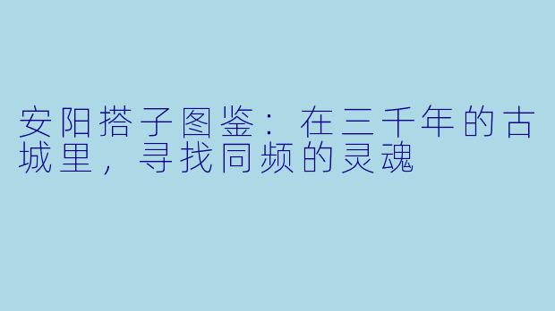 安阳搭子图鉴：在三千年的古城里，寻找同频的灵魂