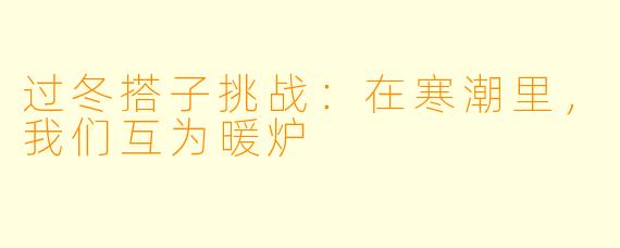 过冬搭子挑战:在寒潮里,我们互为暖炉
