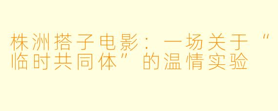 株洲搭子电影:一场关于“临时共同体”的温情实验