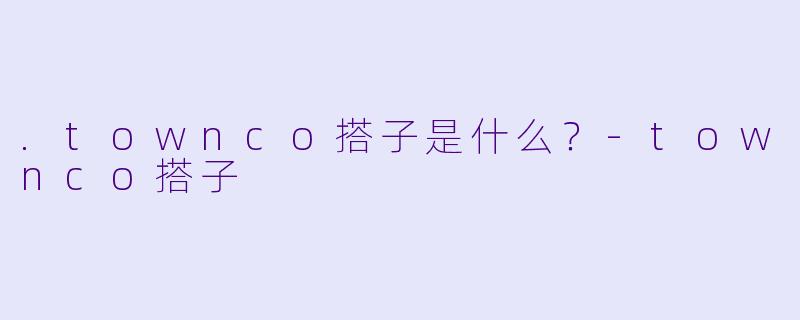 .townco搭子是什么？