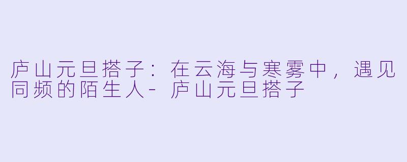 庐山元旦搭子:在云海与寒雾中,遇见同频的陌生人-庐山元旦搭子
