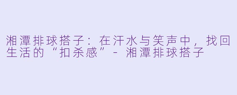 湘潭排球搭子:在汗水与笑声中,找回生活的“扣杀感”-湘潭排球搭子