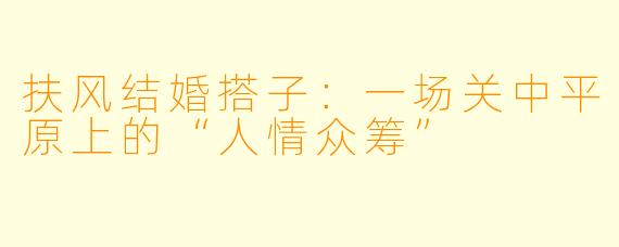 扶风结婚搭子:一场关中平原上的“人情众筹”