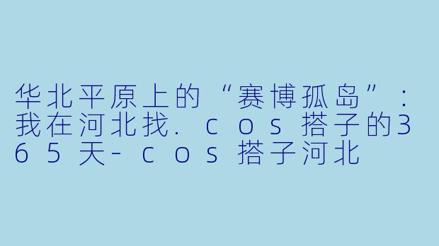 华北平原上的“赛博孤岛”：我在河北找.cos搭子的365天