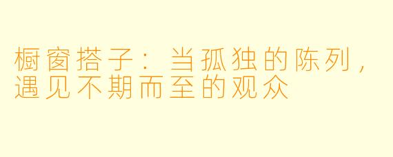 橱窗搭子:当孤独的陈列,遇见不期而至的观众