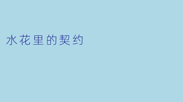 水花里的契约
