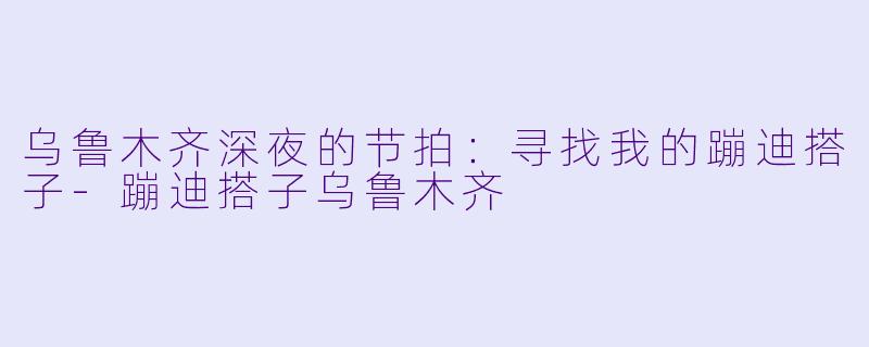 乌鲁木齐深夜的节拍:寻找我的蹦迪搭子-蹦迪搭子乌鲁木齐