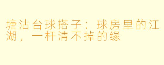塘沽台球搭子:球房里的江湖,一杆清不掉的缘