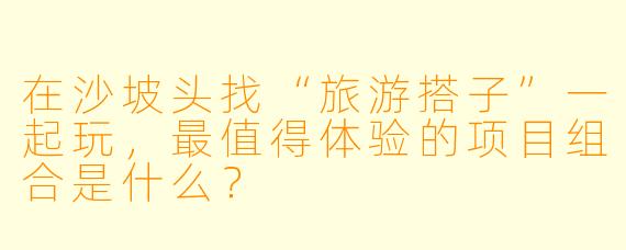 在沙坡头找“旅游搭子”一起玩，最值得体验的项目组合是什么？