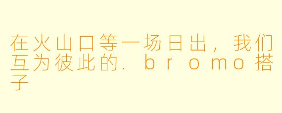 在火山口等一场日出，我们互为彼此的.bromo搭子