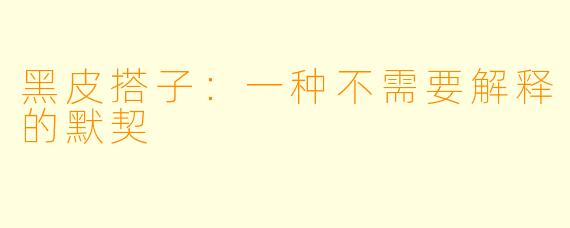 黑皮搭子:一种不需要解释的默契