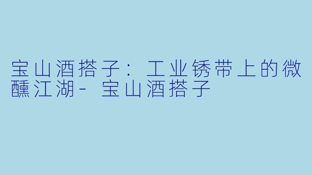 宝山酒搭子:工业锈带上的微醺江湖-宝山酒搭子