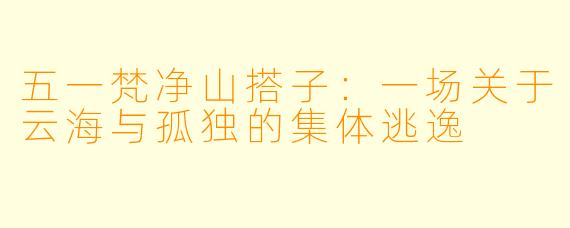 五一梵净山搭子:一场关于云海与孤独的集体逃逸