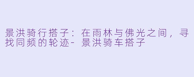 景洪骑行搭子:在雨林与佛光之间,寻找同频的轮迹-景洪骑车搭子